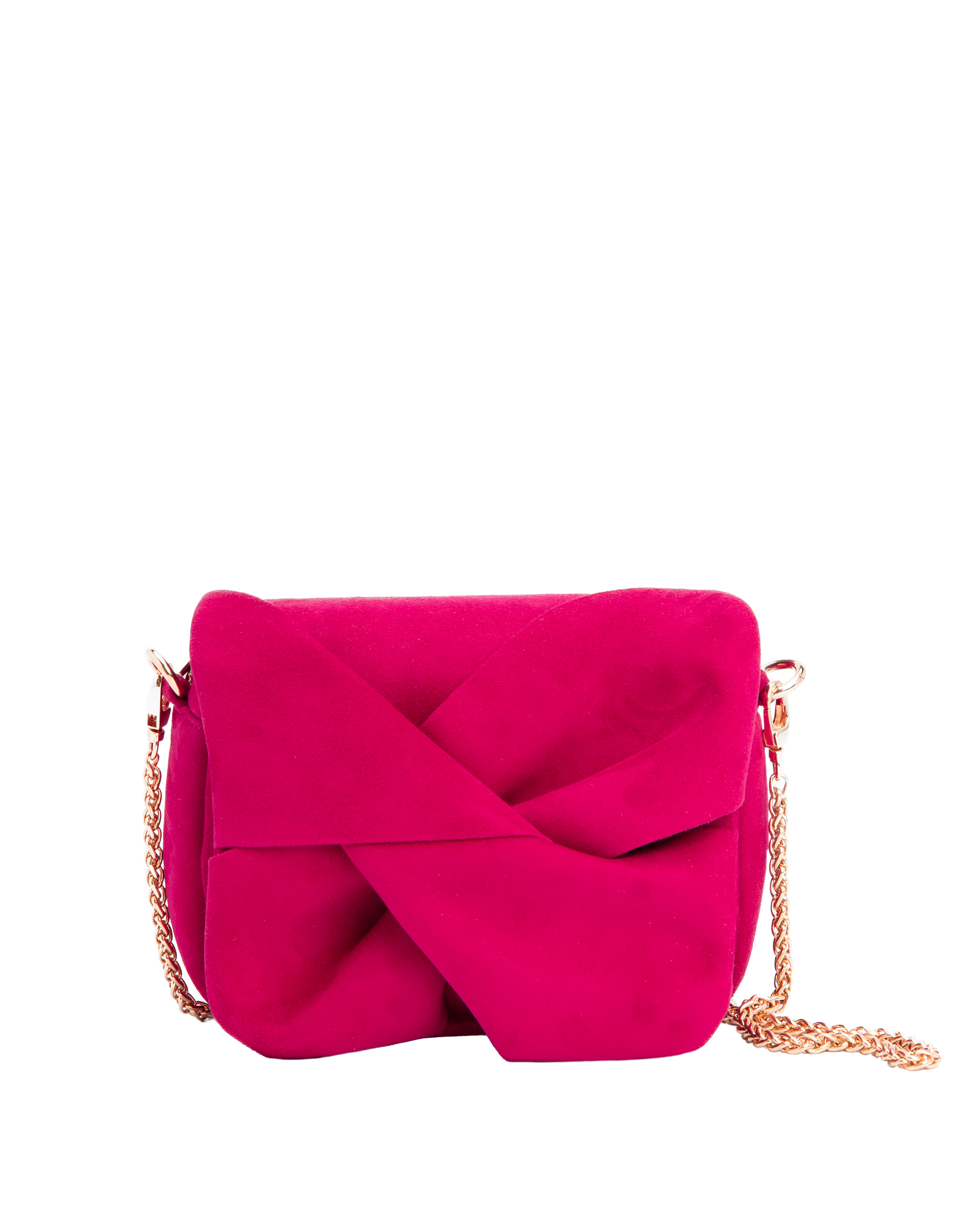 Muse Bow - Goatskin Suede Fuchsia